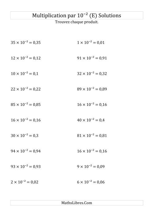 Multiplication de nombres entiers par 10⁻² (E) page 2