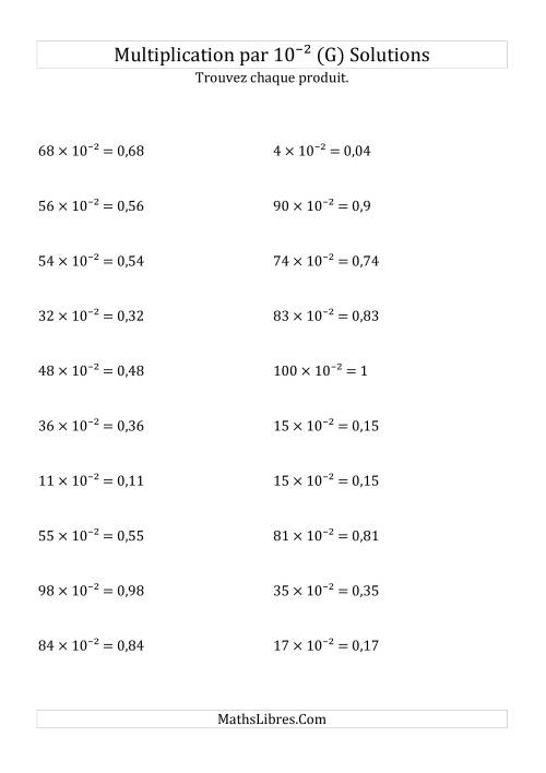 Multiplication de nombres entiers par 10⁻² (G) page 2
