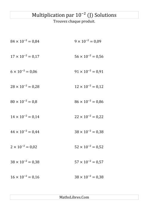 Multiplication de nombres entiers par 10⁻² (J) page 2