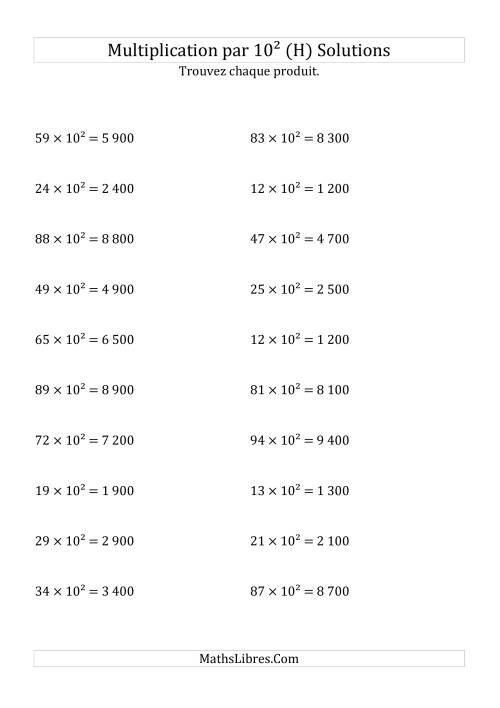 Multiplication de nombres entiers par 10² (H) page 2