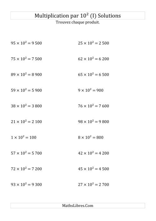 Multiplication de nombres entiers par 10² (I) page 2