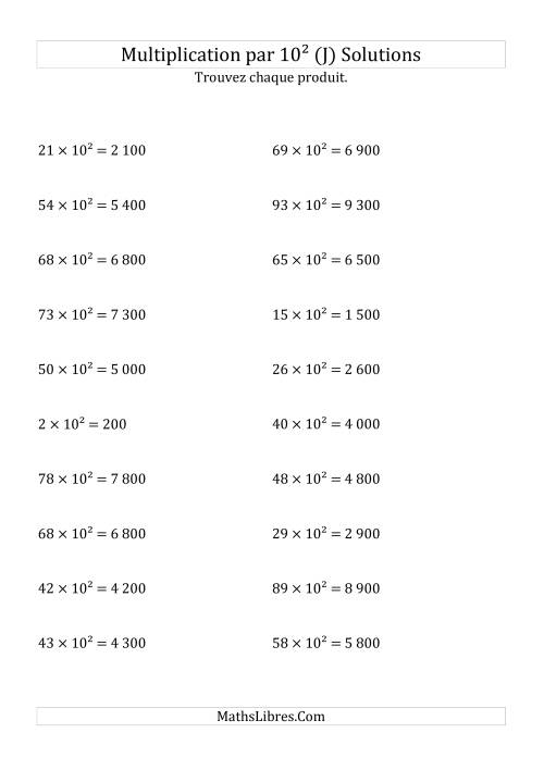 Multiplication de nombres entiers par 10² (J) page 2