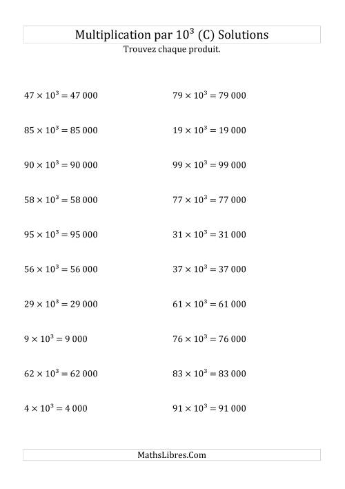 Multiplication de nombres entiers par 10¹ (C) page 2
