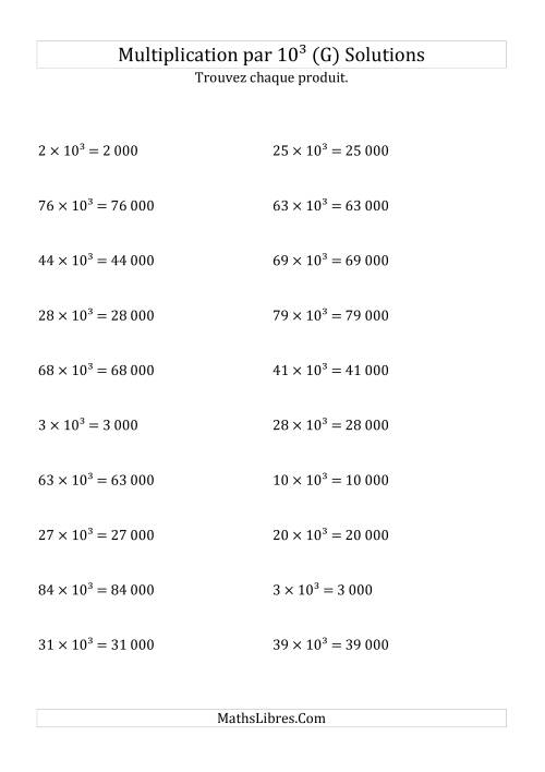 Multiplication de nombres entiers par 10¹ (G) page 2