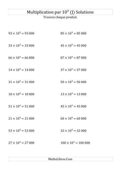 Multiplication de nombres entiers par 10¹ (J) page 2