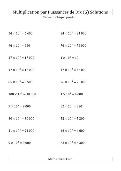Multiplication de nombres entiers par puissances positives (G) page 2