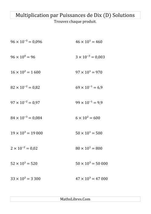 Multiplication de nombres entiers par puissances de dix (D) page 2