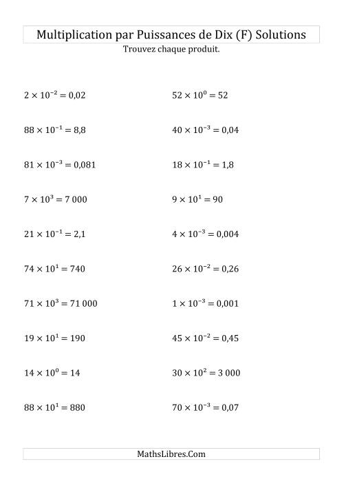 Multiplication de nombres entiers par puissances de dix (F) page 2