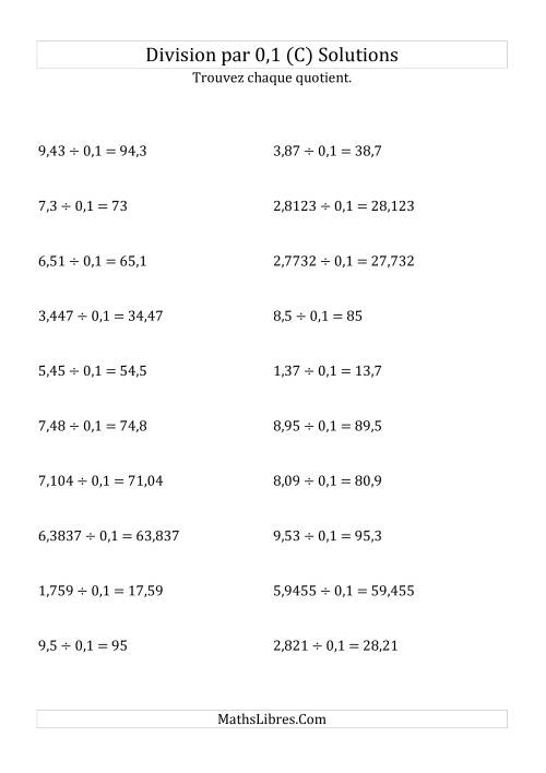 Division de nombres décimaux par 0,1 (C) page 2