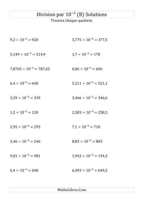 Division de nombres décimaux par 10<sup>-2</sup> (B) page 2