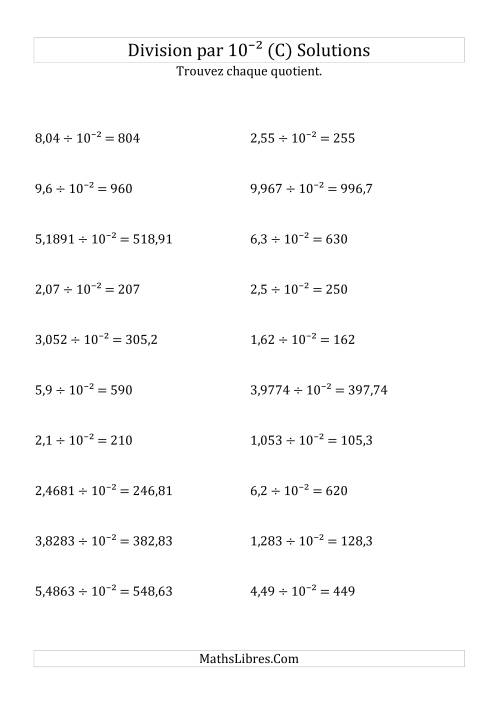 Division de nombres décimaux par 10<sup>-2</sup> (C) page 2