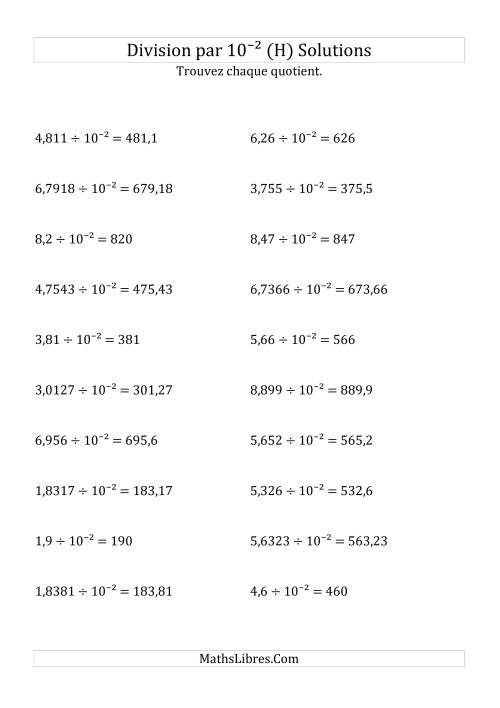 Division de nombres décimaux par 10<sup>-2</sup> (H) page 2