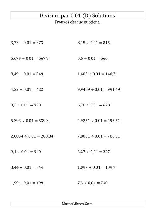 Division de nombres décimaux par 0,01 (D) page 2