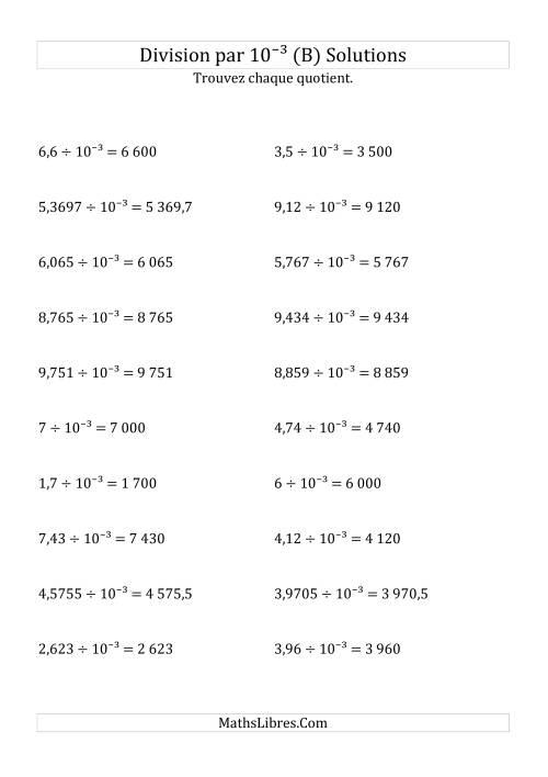 Division de nombres décimaux par 10<sup>-3</sup> (B) page 2