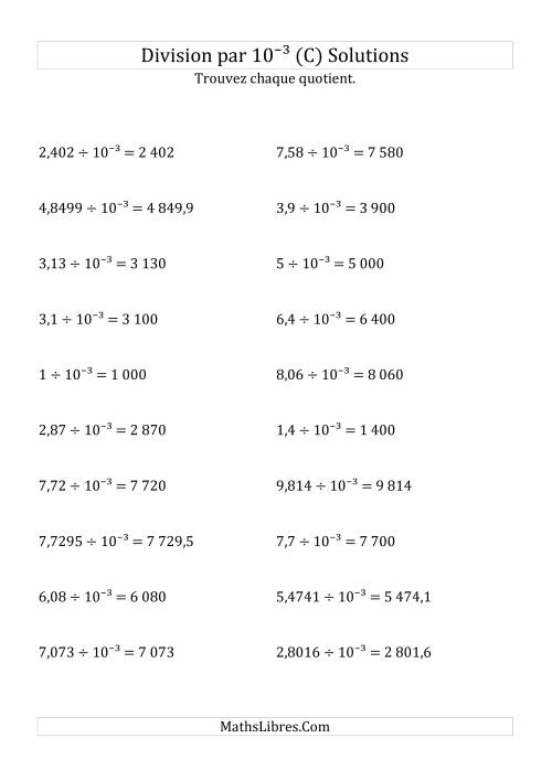 Division de nombres décimaux par 10<sup>-3</sup> (C) page 2