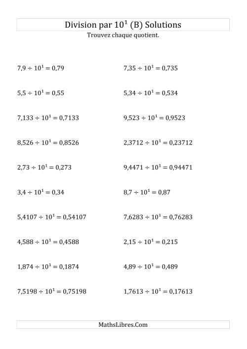 Division de nombres décimaux par 10<sup>1</sup> (B) page 2