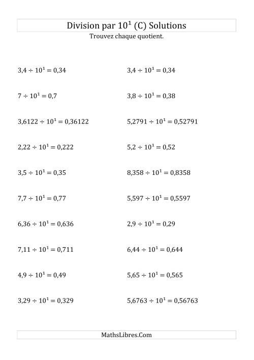 Division de nombres décimaux par 10<sup>1</sup> (C) page 2