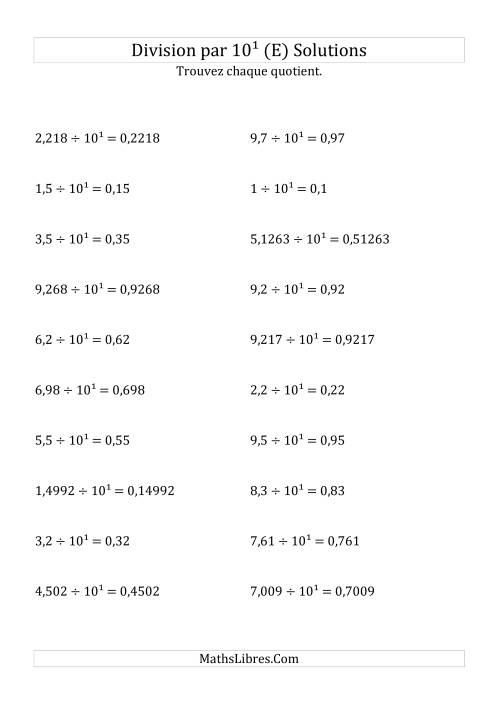 Division de nombres décimaux par 10<sup>1</sup> (E) page 2
