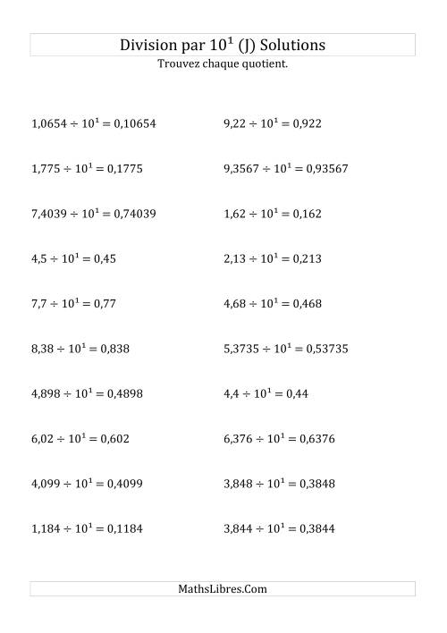 Division de nombres décimaux par 10<sup>1</sup> (J) page 2