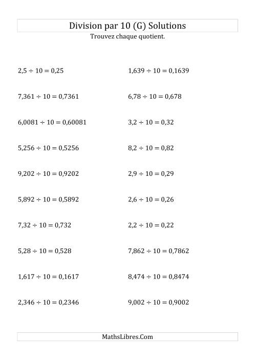 Division de nombres décimaux par 10 (G) page 2