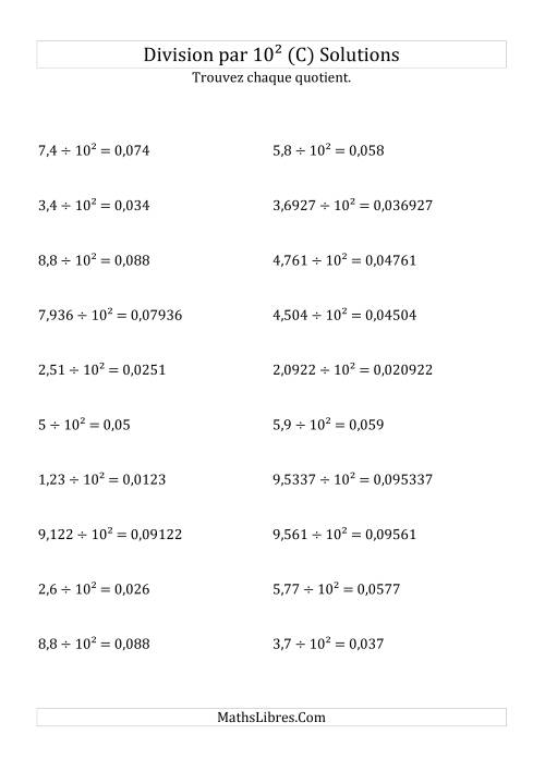 Division de nombres décimaux par 10<sup>2</sup> (C) page 2