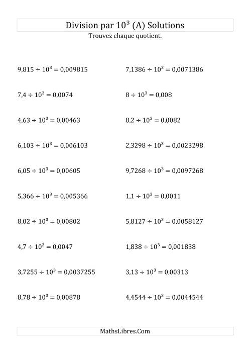 Division de nombres décimaux par 10<sup>3</sup> (A) page 2