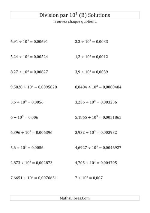 Division de nombres décimaux par 10<sup>3</sup> (B) page 2