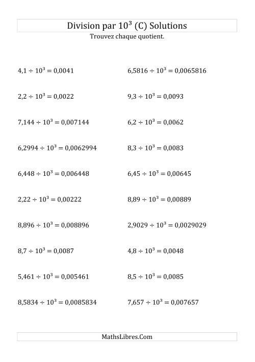 Division de nombres décimaux par 10<sup>3</sup> (C) page 2