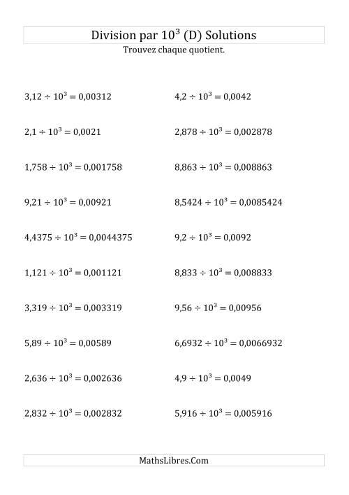 Division de nombres décimaux par 10<sup>3</sup> (D) page 2