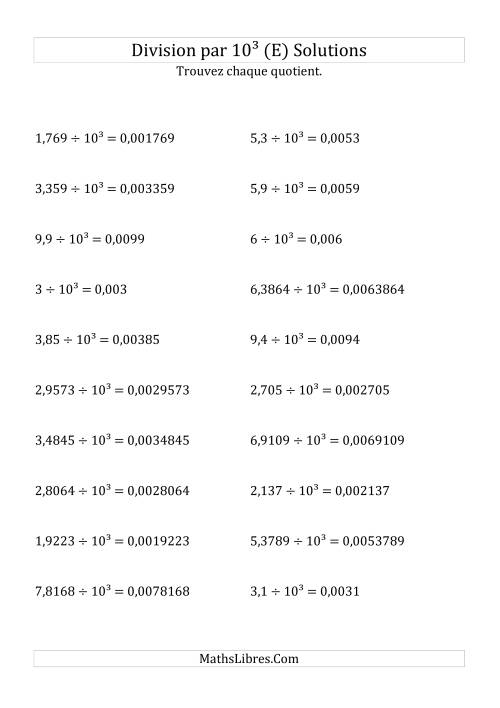 Division de nombres décimaux par 10<sup>3</sup> (E) page 2