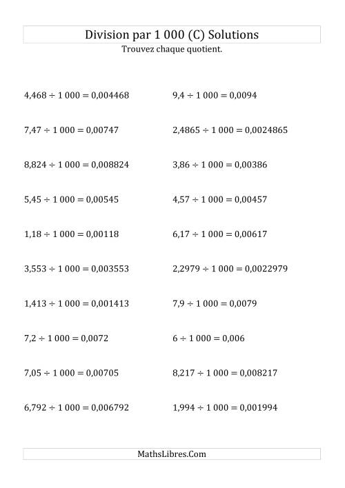 Division de nombres décimaux par 1000 (C) page 2