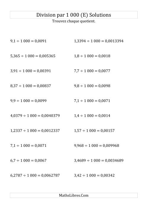 Division de nombres décimaux par 1000 (E) page 2