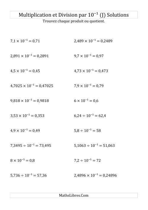Multiplication et division de nombres décimaux par 10<sup>-1</sup> (J) page 2