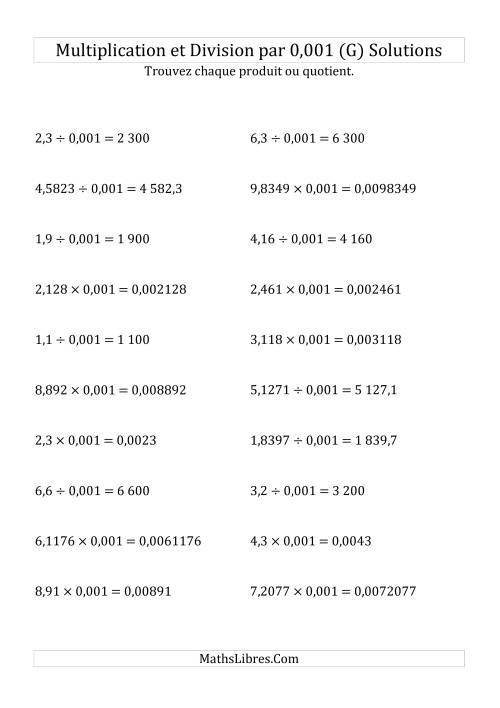 Multiplication et division de nombres décimaux par 0,001 (G) page 2