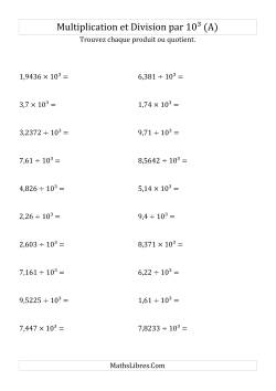Multiplication et division de nombres décimaux par 10<sup>3</sup>