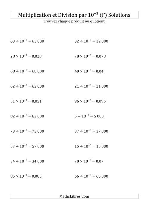 Multiplication et division de nombres entiers par 10<sup>-3</sup> (F) page 2