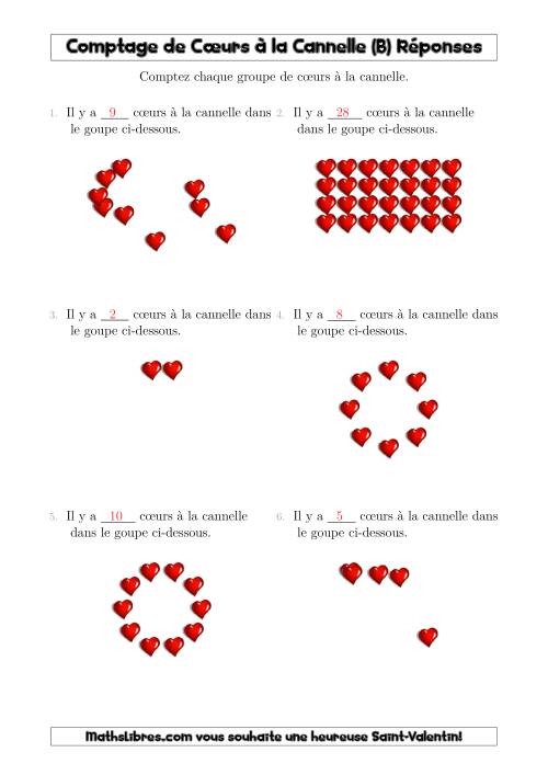 Comptage de Cœurs de Cannelle Arrangés en Formes Diverses (B) page 2