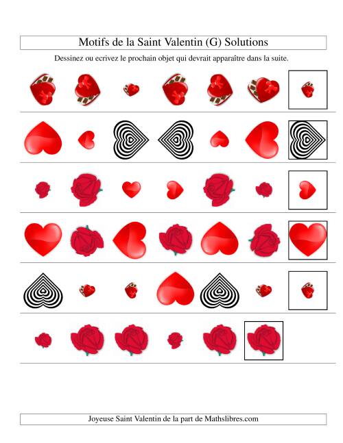 Motifs de la Saint Valentin avec Trois Particularités (forme, taille & rotation) (G) page 2
