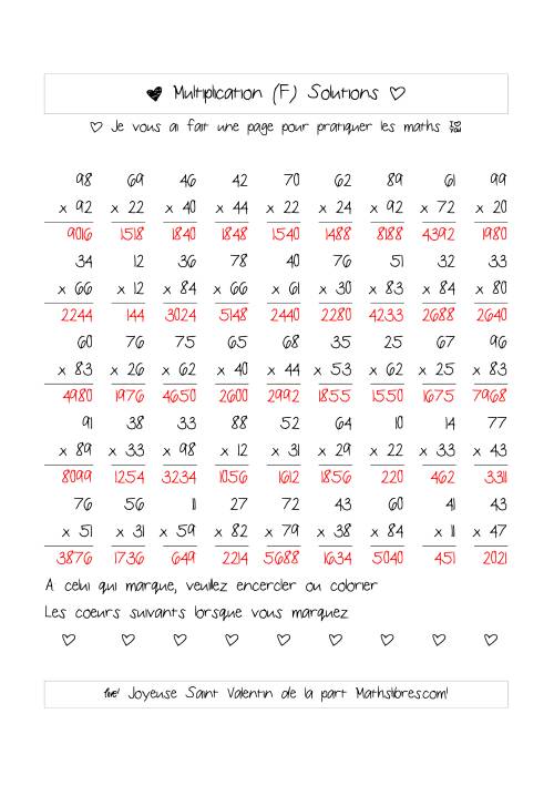 Multiplication de Nombres (A Deux Chiffres) (F) page 2