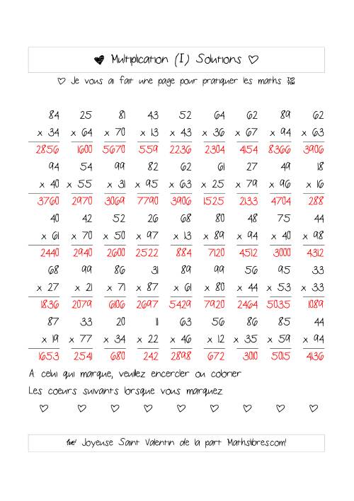 Multiplication de Nombres (A Deux Chiffres) (I) page 2
