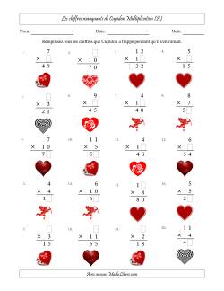 Les chiffres manquants de Cupidon, Multiplication (Version Plus Facile)