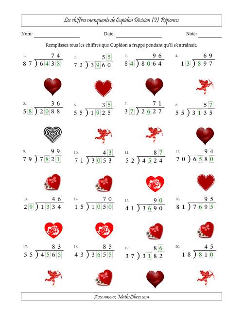 Les chiffres manquants de Cupidon, Division (Version Plus Difficile) (I) page 2