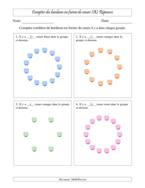 Compter des bonbons en forme de cœurs en dispositions circulaires (Tout) page 2