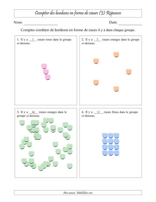 Compter des bonbons en forme de cœurs en dispositions variées (Version Difficile) (J) page 2