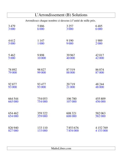Arrondir un nombre au 1 000 près (version SI) (B) page 2