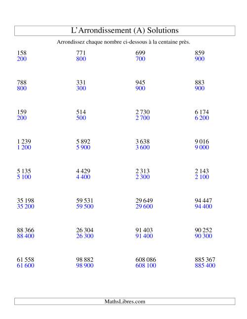 Arrondir un nombre au 100 près (version SI) (A) page 2