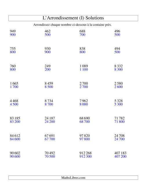 Arrondir un nombre au 100 près (version SI) (I) page 2