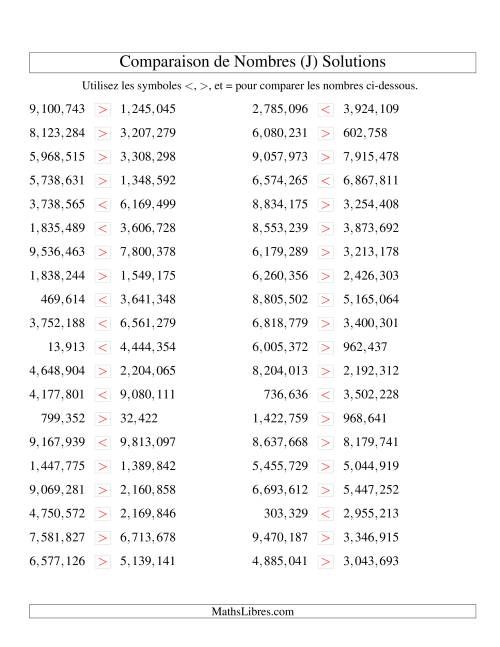 Comparaisons des chiffres jusqu'à 10,000,000 (version US) (J) page 2
