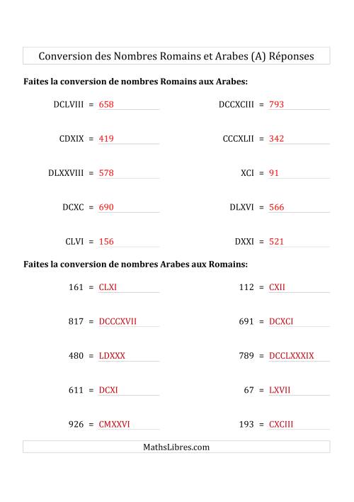 Conversion des Nombres Romains et Arabes Jusqu'à M (Format Compact) (A) page 2