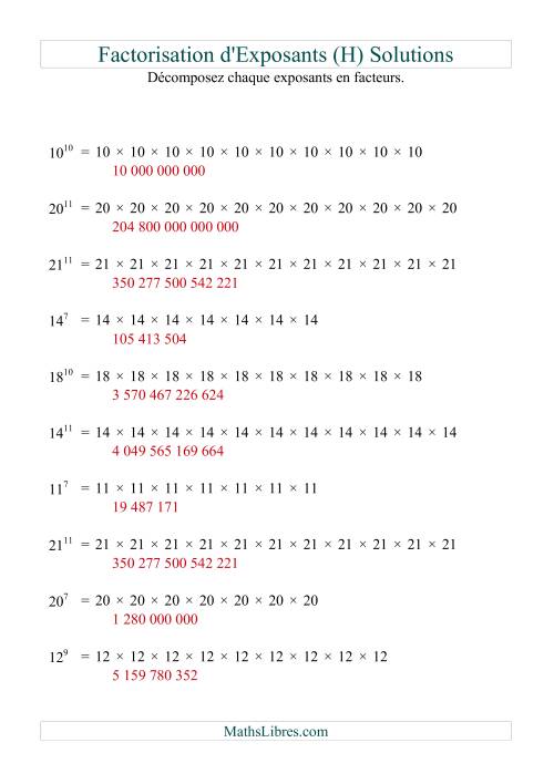 Décomposition de nombres en facteurs premiers (base 5 à 25; exposant 7 à 12) (H) page 2